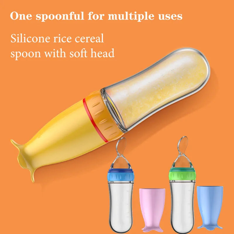 Silicone Baby Feeding Spoon with bottle