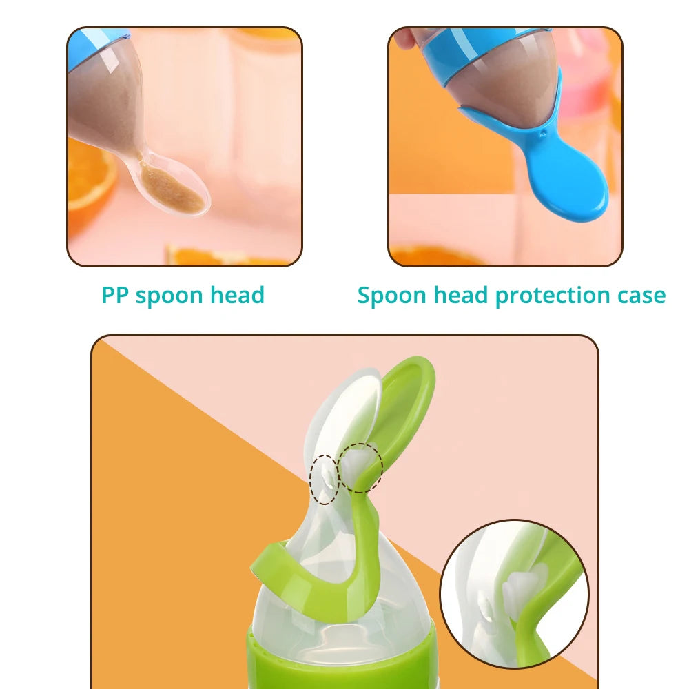 Silicone Baby Feeding Spoon with bottle