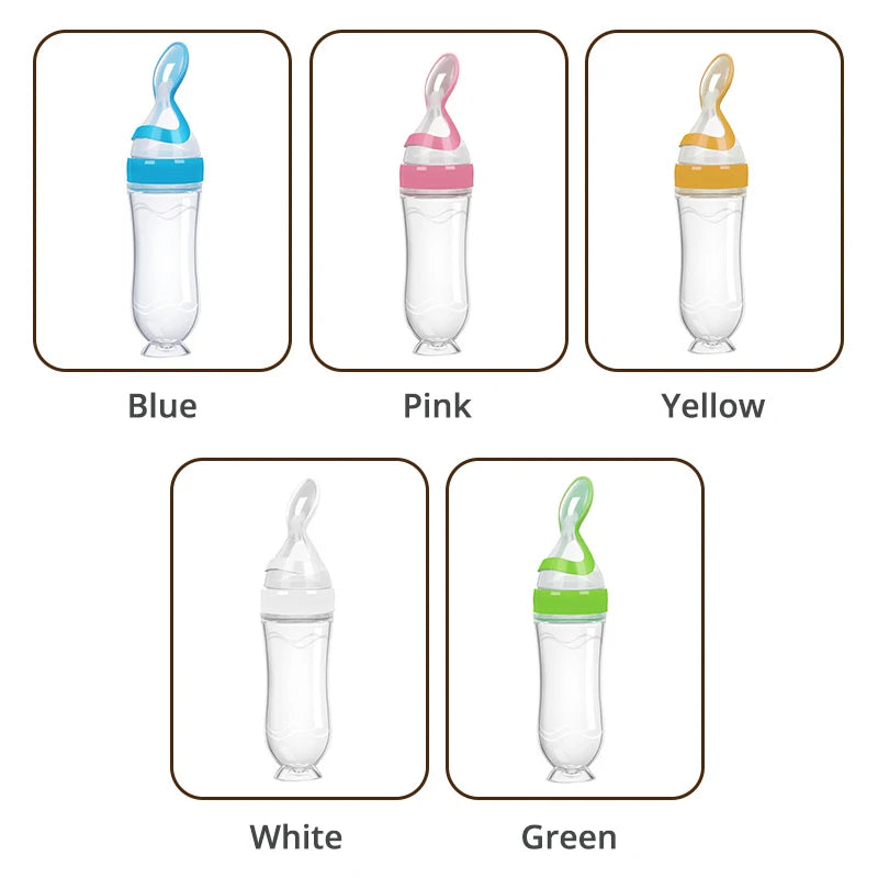 Silicone Baby Feeding Spoon with bottle