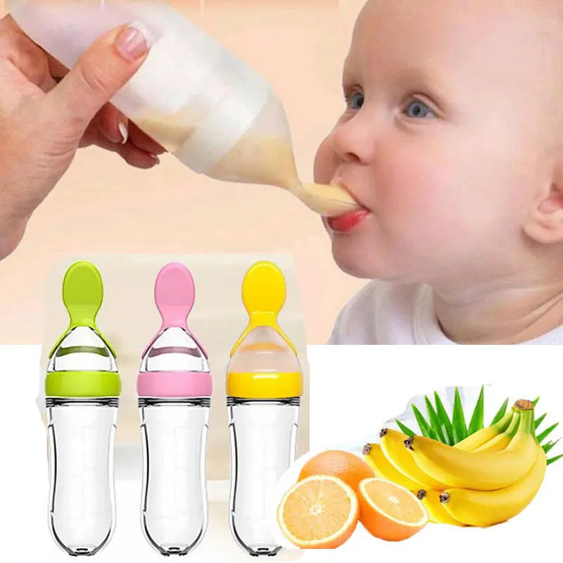 Silicone Baby Feeding Spoon with bottle