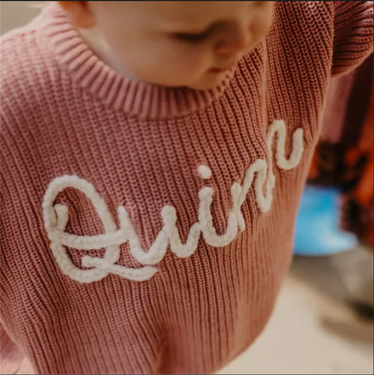 Personalised Knit Sweater , 0-18 Months, made with 100% cotton